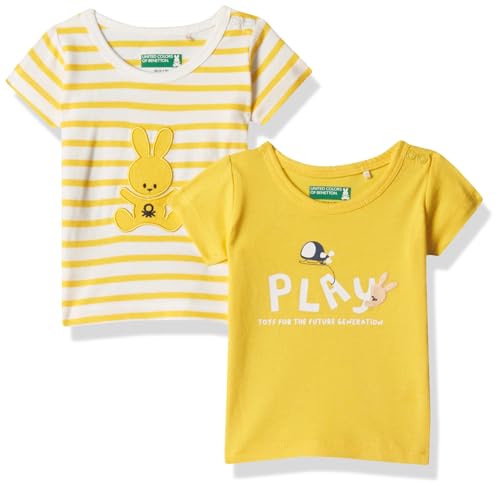 Image of UNITED COLORS OF BENETTON Baby Boy Cotton Striped Regular Fit T-Shirt
