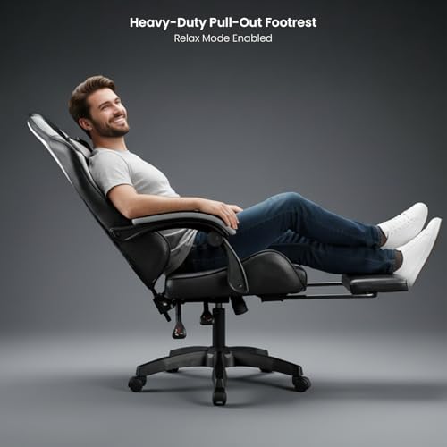 Image of Warrior 2026 Edition Gaming & Office Ergonomic Chair |Vegan Leather| 360 Swivel, High Back 135 Recliner | Adjustable Height & Linkage Armrest| Lumbar Support, 3 Year Warranty, Light Grey