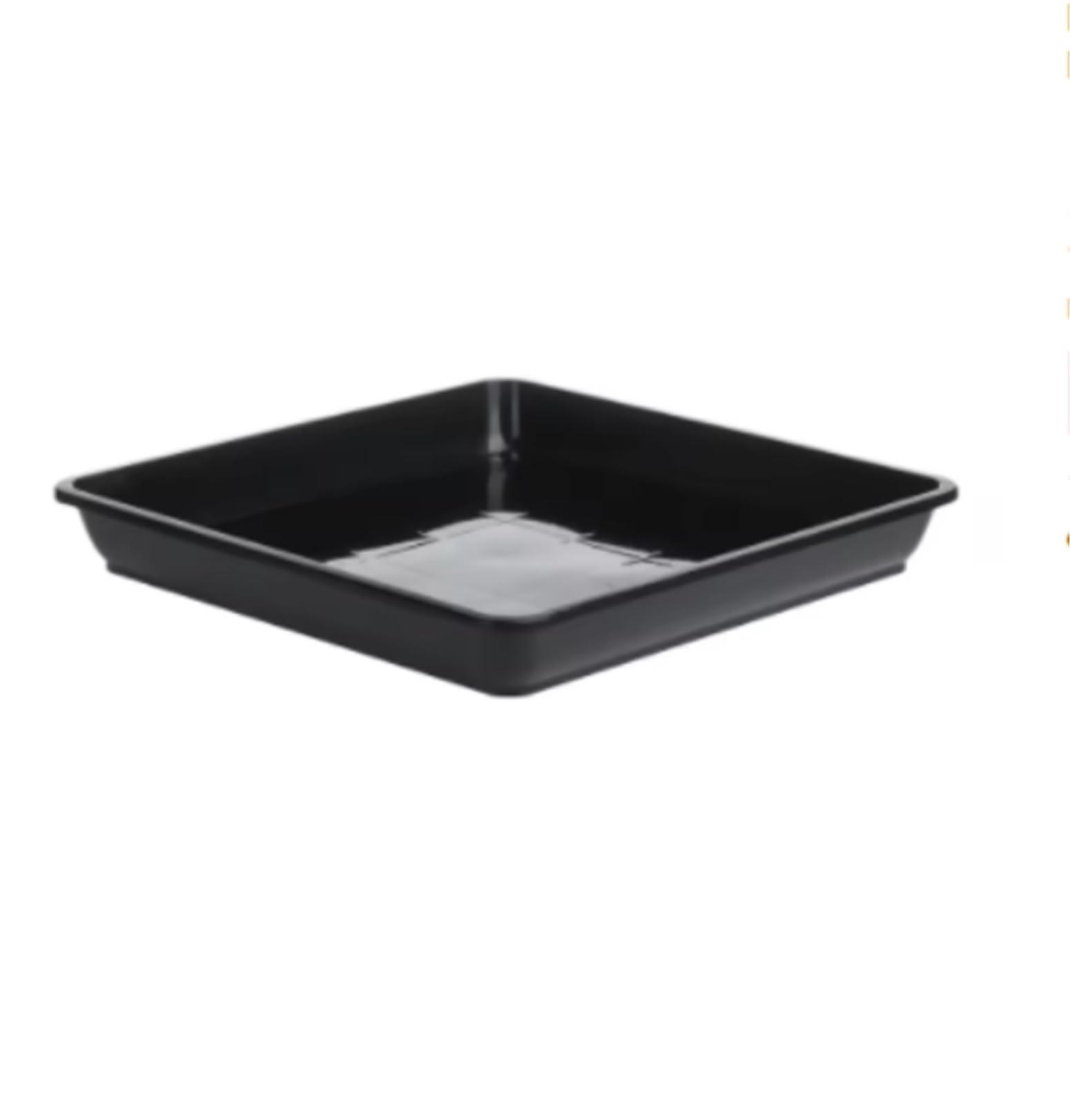 BOJHGO 10Pcs Plastic Plant Pot Saucer Drip Trays Saucers Indoor Outdoor Square Flower(Black,25.6x25.6cm)