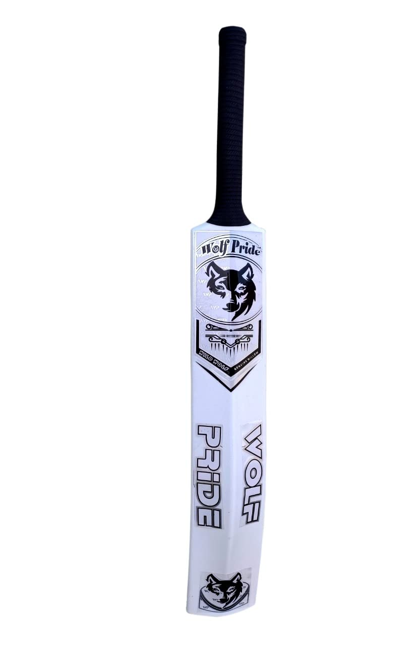 Wild Heavy Duty Premium Plastic Cricket Bat for All Age Groups-Kids/Girls/Boys/Girls/Adults ((Full Size (34"X 4.5" White), Wild White/Black (White-8))