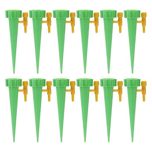 RxDZY Auto Drip Irrigation Watering System Automatic Watering Spike For Plants Flower Care Indoor Household Bottle Drip Irrigation Kit (Color : 12Pcs Green)