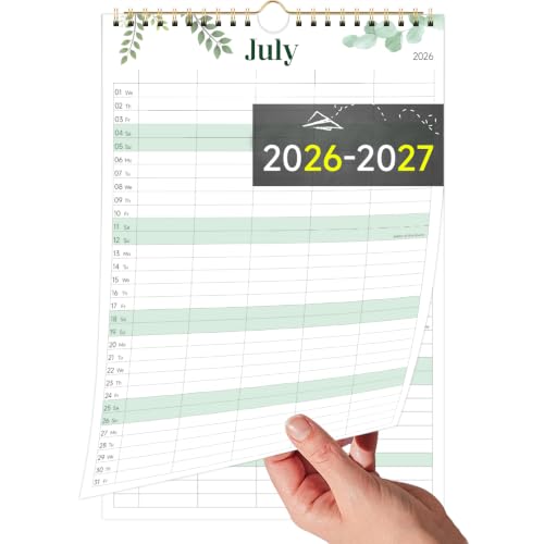 2026-2027 Family Calendar from July 2026 to June 2027-12 Month Academic Calendar Planner 5 Columns A4 (8.3 x 11.8) 2026/27 Wall Calendar for Daily Scheduling & Work Organisation