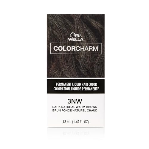 COLORCHARM Permanent Liquid Hair Color for Gray Coverage| 3NW Dark Natural Warm Brown | 1.4 Fl Oz