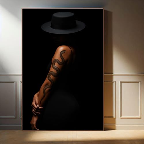 Art mural texturé de fille noire africaine pour salon chic (70x100 cm)