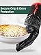 Ofenhandschuhe, hitzebeständige Küchenhandschuhe 300 °C, rutschfeste Silikon-Oberfläche, extra lang, flexibel, dicke Handschuhe für Küche, Kochen, Backen, Grillen, Schwarz