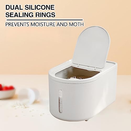 20Lbs/8Qt Large Storage Bin with Lid Storage Container,Food Container, Pet Food Dispenser, Dry Food Storage, Silicone Ring & Moisture Proof,for Grain Cereal Soybean Corn (White) 20Lbs/8Qt Large Storage Bin with Lid Storage Container,Food Container, Pet Food Dispenser, Dry Food Storage, Silicone Ring & Moisture Proof,for Grain Cereal Soybean Corn (White)