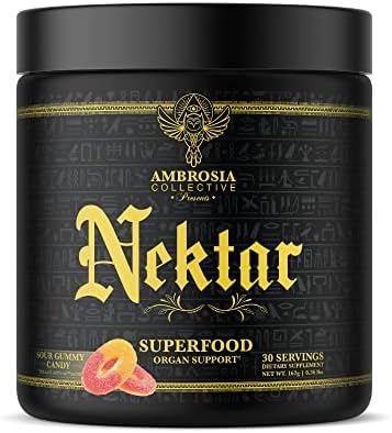 Ambrosia Nektar – Superfood Powder | Complete Health Supplement | Organ Support – Liver, Heart, Kidney Health | 30 Servings (Sour Gummy Candy) Ambrosia Nektar – Superfood Powder | Complete Health Supplement | Organ Support – Liver, Heart, Kidney Health | 30 Servings (Sour Gummy Candy)
