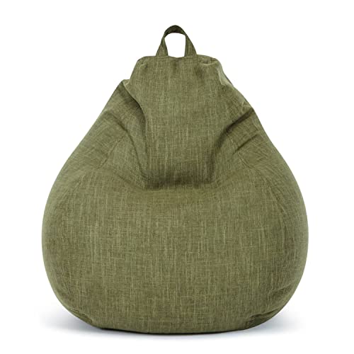Green Bean Indoor XXL Sitzsack Home Linen mit 300 Liter mit EPS-Perlen Füllung - Kuschelig Weich Waschbar - Bodenkissen Liegekissen Sitzkissen - Grün