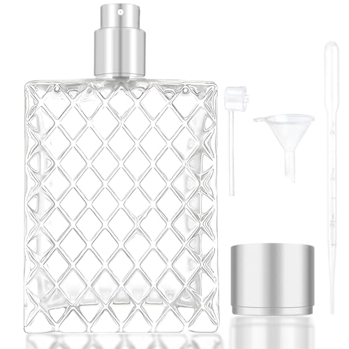 100ML 3.4oz Perfume Bottles Empty Vintage, Fine Mist PerfumeTravel Refillable, Glass Perfume Atomizer, Spray Bottle for Men and Women, Ideal for Home Decor