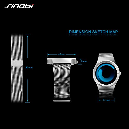 SINOBI Business Watches Men Fashion Original Design Watch Men Steel Mesh Men's Watch Clock Relogio Masculino Creative Wristwatch