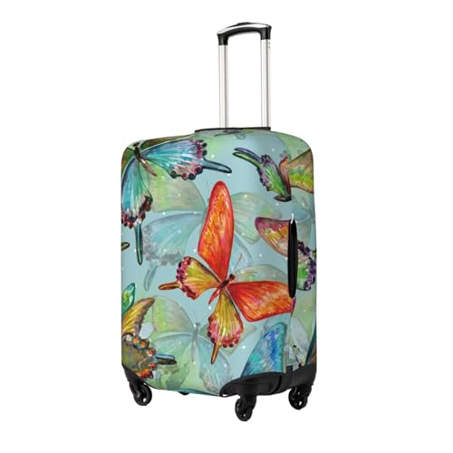 Retro Seamless Flying Butterflies Luggage Cover Washable Elasticated Luggage Covers for Suitcase TSA Approved Stylish Scratch Resistant Luggage Case Protector2