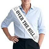 SHADOAMP Over The Hill Birthday Decorations for Women Men, Over the Hill Letter Sash Funny Birthday Party Supplies for Old People 30th 40th 50th 60th Bday Party