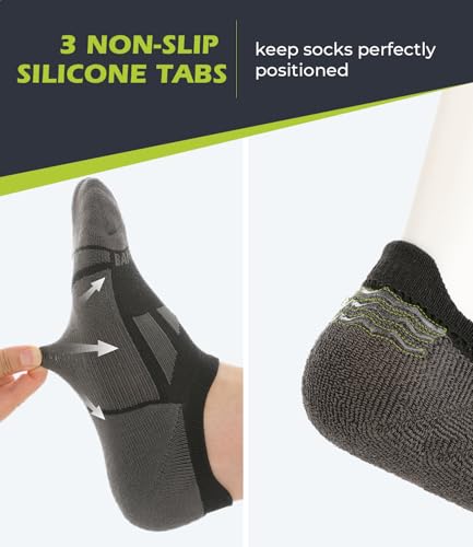 Image of BAMBOO COOL Men's No-Show Socks Low Cut Breathable Moisture-Wicking Socks Non Slip Running Workout casual, 6 Packs
