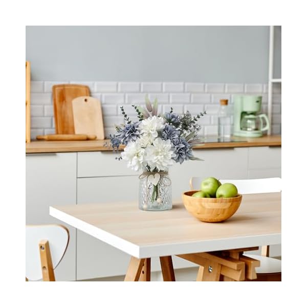 Fake flowers with vase8 dahlias with a flower arrangement holdersilk faux dahlia artificial flowers in vasecenterpiece table decorationscoffee table decor  urban country home decor