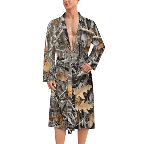 Hunt Hunting Camouflage Pattern Casual Robes Bathrobe V-neck Loungewear Sleepwear Spa Pool