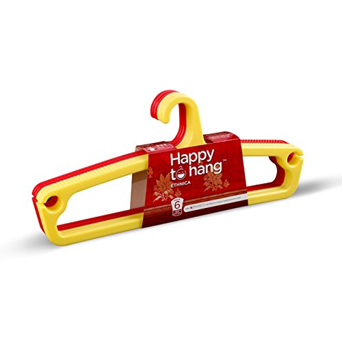 Image of Happy To Hang Ethnica Polypropylene Hanger (Yellow and Red), Pack of 6