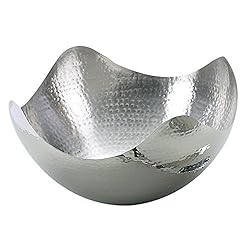 Elegance Hammered 10-Inch Stainless Steel Wave Serving Bowl