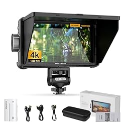 VILTROX DC-550 Kamera Field Monitor 1200Nit 5.5 Zoll 4K HDMI Camera Monitor mit Akku,Full HD 1920×1080 IPS,5.5 Inch 3D LUT mit Sonnenschutzhaube,Aufbewahrungstasche für Sony Canon Nikon DSLR Kameras