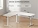 WALKINGDESK L-förmig Höhenverstellbarer Schreibtisch Elektrisch, 160 x 140 cm Eckschreibtisch Höhenverstellbar, Steh-Sitz Computertisch mit Kabelmanagement für Office Büro Gamer, Weiß