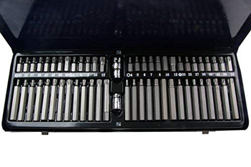 Juego de tornillos y Torx bit Bergen ber1186 de 58 piezas con maletín de metal