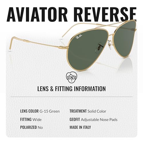 Image of Ray-Ban RBR0101S AVIATOR REVERSE Pilot Shaped Sunglasses for Men & Women with Official RAYBAN Eyewear Kit