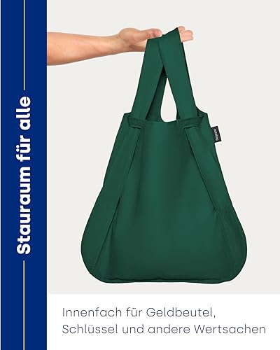 Notabag Original - Wasserabweisende, wiederverwendbare, faltbare Tasche und Rucksack (Forest Green)