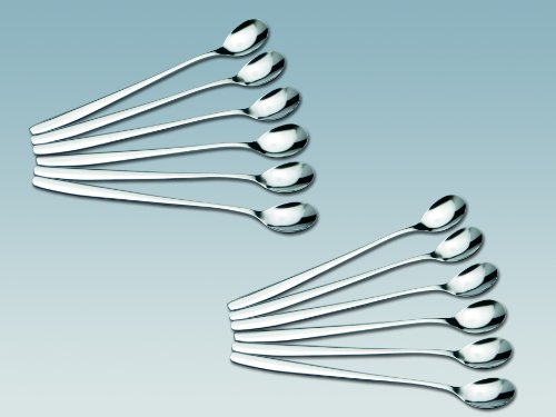 chg 9895-02 12-delige set longdrinklepels van roestvrij staal, elk 19 cm lang - Image 4