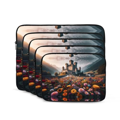 Flower Sea Outside The Castle Laptop Sleeve Case 17 Inch Suitable For Notebook Computer Tablet Traveling Carrying Simple Case2