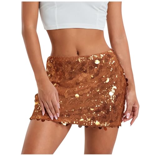 Mujeres Fiesta Lentejuelas Lápiz Media Falda Elástica Cintura Y 2K Cadera Envoltura Mini Falda Clubwear Ballet Tul