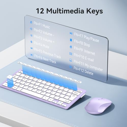 Image of TECKNET Wireless Keyboard and Mouse Combo, Mini Cordless Computer Keyboard and Mouse Set 2.4GHz, Silent Adjustable 1600 DPI, Quiet Click, Lag-Free for Computer, Laptop, PC, Windows, Mac, Chrome OS