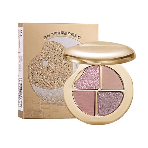 Djowyh Paleta de Maquillaje,Maquillaje Paleta 4 en 1 - Iluminador y Rubor de Efecto Brillante y Larga Duración para Mujeres de Todas las Edades Uso Diario y Viaje