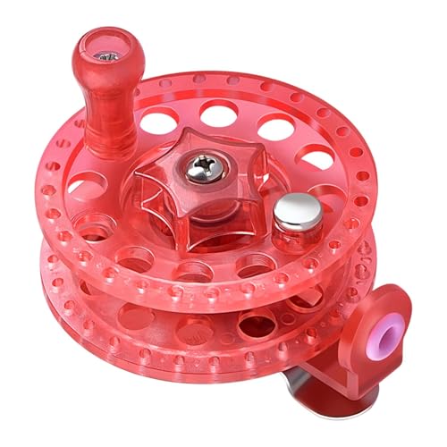 FytStycale Fly Fishing Reel No Bearing Dia 2.4inch Accessory for Surf Casting Easily Install V Groove Spool Sturdy Pp Structure, Red