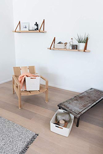 Miniatura 4 de Curver Juliet- Cesta Rectangular Grande 20l, Almacenaje, Ordenación 100 Plástico Reciclado, Acabado Yute, 36x28xh23 Cm, Blanco