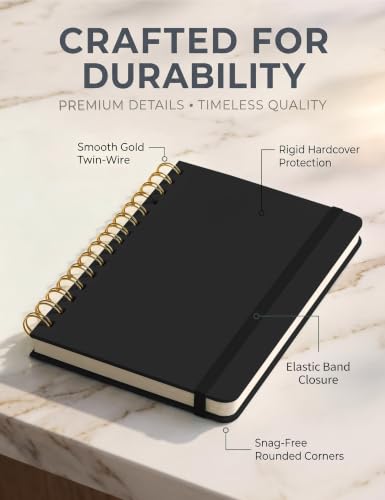 5 Pack Hardcover Spiral Notebooks, 8.3" x 6.3" Lined Journal Set - image 5