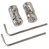 BQLZR Silver 6mm x 6mm Model Boat Car Shaft Coupler Motor Connector Universal Joint Coupling Pack of 2