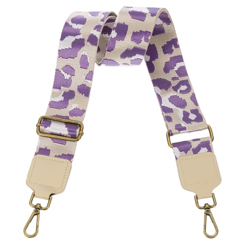 Image of uxcell Wide Shoulder Strap, 5cm Adjustable Purse Strap Replacement Crossbody Strap for Shoulder Bag Wallets, Light Purple, Bronze Square Mouth Buckle