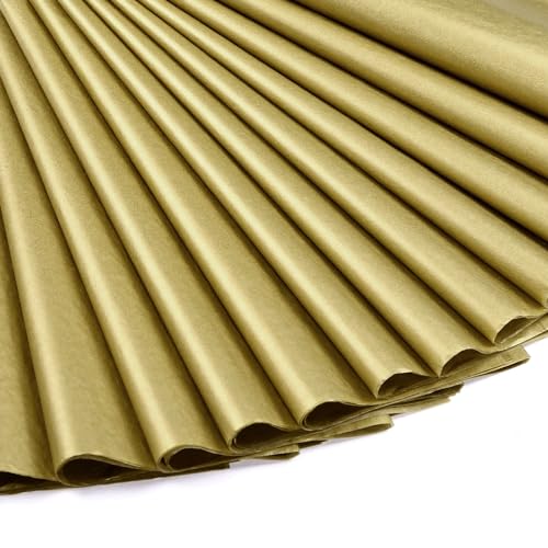 Kesote 60 Feuilles Papier de Soie Doré, Papier Soie Emballage Cadeau 38 x 50cm pour Anniversaire Loisirs Créatifs et Décoration DIY Halloween Noël Fête Mariage