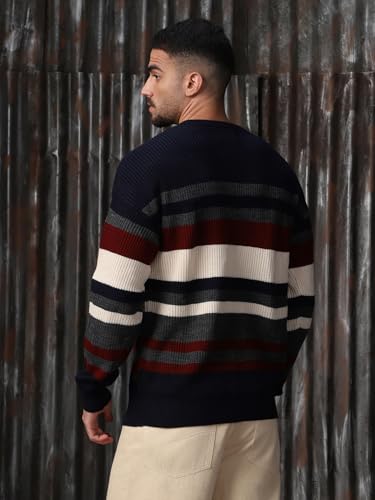 Image of High Star Men Acrylic Knitted Regular fit Round Neck Full Sleeves Sweaters 30