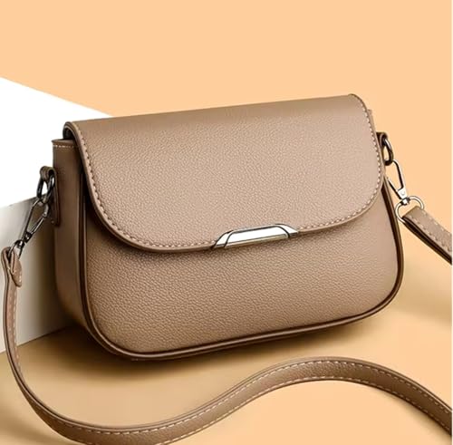 Image of Women's Brown Handbag - Stylish PU Leather Sling & Shoulder Bag with Adjustable Strap | Elegant Daily Office & Casual Tote Bag