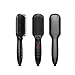 Produktbild JPSHUZI Tragbare Männer Schnelle Bartglätter Kamm Quick Beard Straightener Multifunktionale Electric Hair Straightener Brush LCD Display Keramik Quick Hair Styler (Farbe : Schwarz)