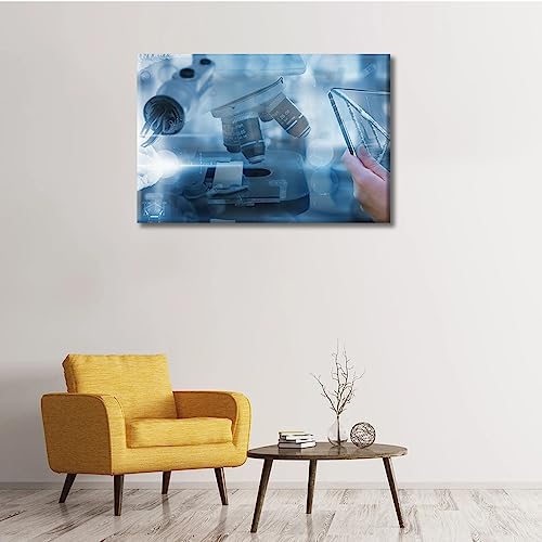 Image of TUMOVO Scientists and Scientific Experiments Artwork Home Decor Posters and Prints Medical Wall Art for Living Room 1 Pieces Medicine Concept Wall Decor Framed Ready to Hang (16 inch Wx24 H)