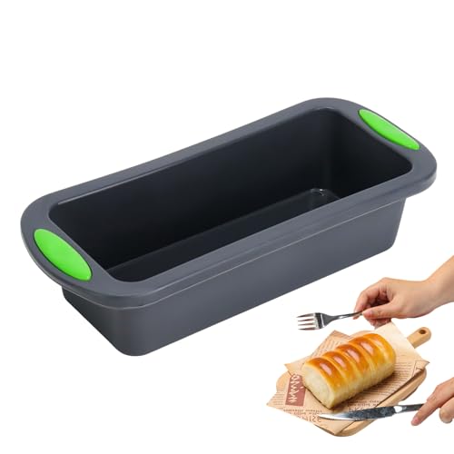 TYFYH Molde de silicona rectangular para hornear pan (27,8 x 12 x 6,2 cm) (gris oscuro)