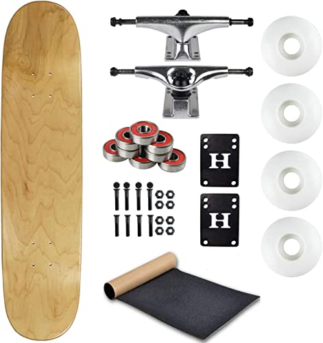 Moose Blank Skateboard Complete 7.75' Natural with Silver Trucks and White Wheels