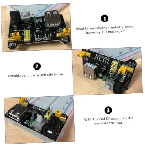 Módulo de alimentación para breadboard de 6 piezas, compatible y práctico para laboratorio 3