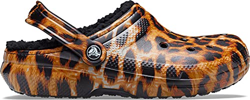 Image of Crocs Womens Men's and Women's Classic Lined Animal Print Clog | Fuzzy Slippers
