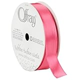 Offray 148974 5/8' Wide Single Face Satin Craft and Decorative Ribbon, 21-Foot Spool, Pink