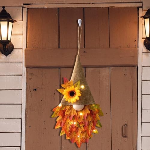 Thanksgiving - Herbstlicher Haustür- Deko Gartenzwerg Festliche Girlande Für Erntedankfest Zuhause Türküche Wand Terrasse – Bild 3