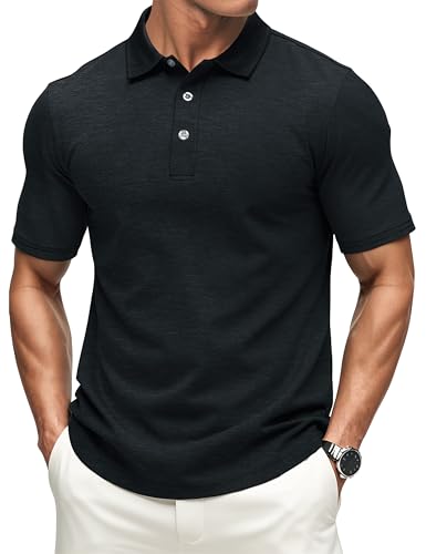 MAGCOMSEN Men's Short-Sleeve Polo,Golf Shirts for Men 3-Button Moisture Wicking,Athletic Outdoor Collared T-Shirt - Main Image