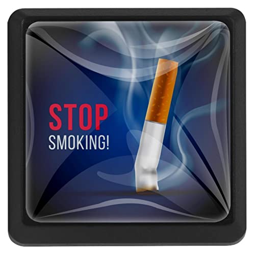 Manijas cuadradas para cajones con fondo azul sin tabaco, 3 piezas con tornillos