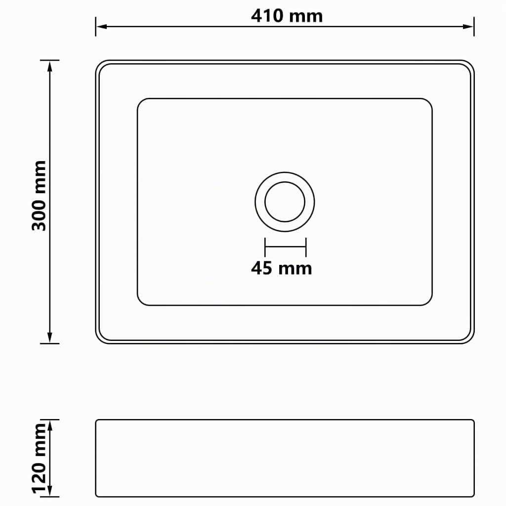 vidaXL Luxus Waschbecken mit Abflussloch Waschtisch Aufsatzwaschbecken Waschplatz Handwaschbecken Aufsatzwaschtisch Matt Weiß 41x30x12cm Keramik